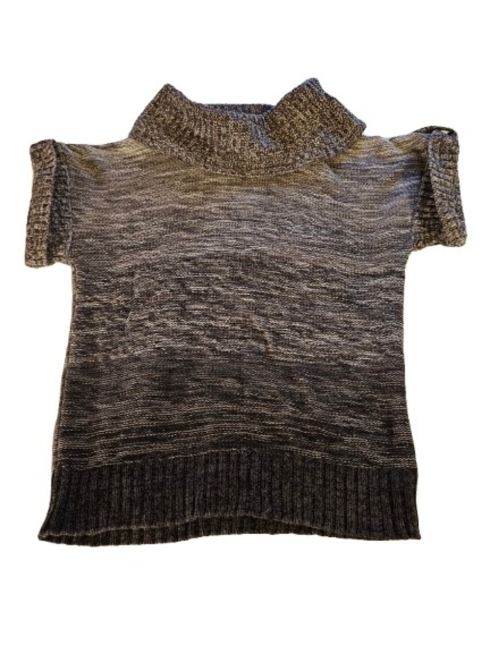 Sonoma Gray Ombre Short Sleeve Cowl Neck Sweater